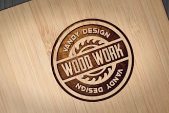 do modern wood work and carpentry logo design