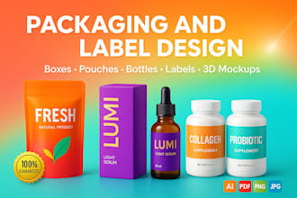 do product packaging box design, amazon box packaging, food label, pouch design