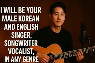 record professional korean english male vocals k pop, j pop, custom song