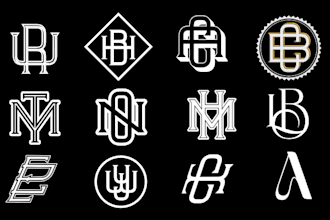 design a modern lettermark or wordmark logo with custom typography