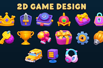 design 2d icon, object, asset and UI for your game