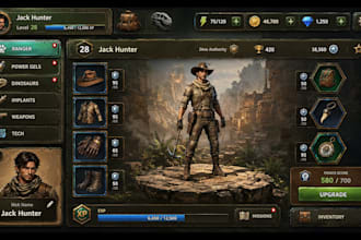 design professional game UI UX for mobile and PC games