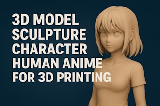 3d model sculpture character human anime for 3d printing