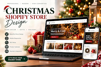 design high converting christmas home decor gift holiday shopify store website