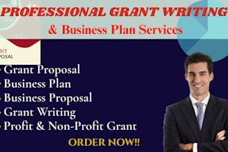 prepare grant applications, business plans and funding proposals