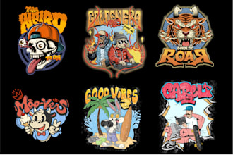 make vintage streetwear logo or tshirt design