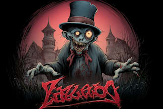 design scary, horror, fun cartoon, mascot unique logo design