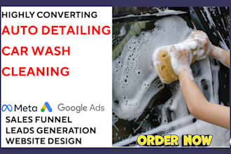 generate car wash auto detailing cleaning leads and build website