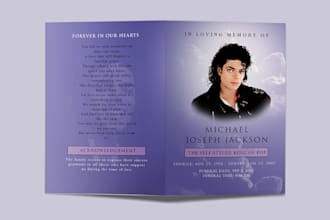 do funeral flyer, obituary, funeral program and memorial