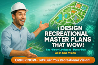 design recreational architectural plan, site plan and floor plan, master plan