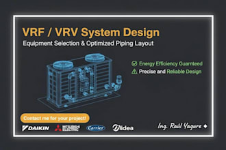 design and select vrf, vrv equipment and piping layout