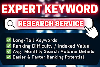 build SEO keyword research list with search volume and ranking difficulty