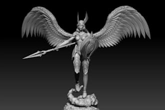 details 3d fantasy warrior,stl 3d printing,lifesized statue,zbrush sculpture,obj