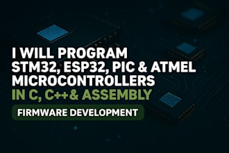 program msp432, stm32, esp32, pic, and atmel microcontrollers in c and assembly