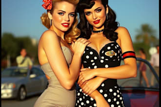 draw a pin up girl and pin up girl