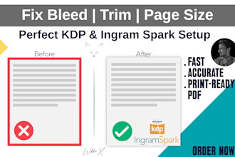 correct bleed, trim, and size errors for KDP or ingramspark