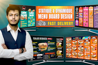 design and animate digital menu board TV menu for your restaurant