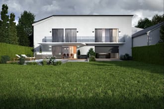renew layout house render,backyard villa,frontyard designer,interior architect