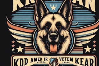 design high quality dog mascot logo with t shirt design