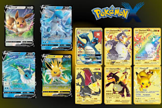 design high quality tcg cards, trading cards, board game art pokemon cards ttrpg