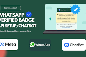 setup meta verified business account, API setup and build whatsapp chatbots