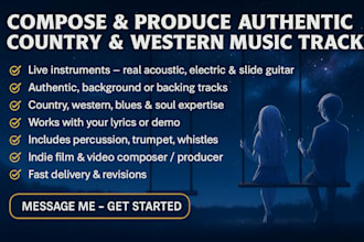 compose, produce authentic country and western music tracks
