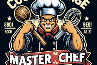 design high quality custom master chef logo with t shirt design