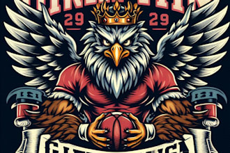 design high quality griffin king mascot logo with t shirt design