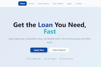 build loan website fintech financial website