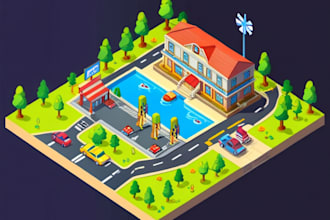 create 2d isometric illustration or map