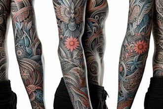 create unique custom tattoo design, tattoo sleeve
