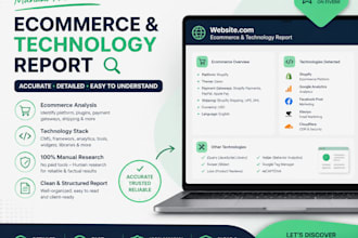 research and report any website ecommerce setup and technologies manually