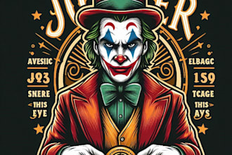 design high quality joker mascot logo with t shirt design
