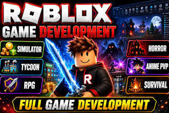 develop roblox simulator tycoon rpg horror anime and custom game