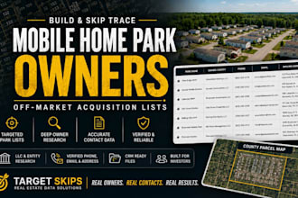 build and skip trace mobile home park owner lists in the USA
