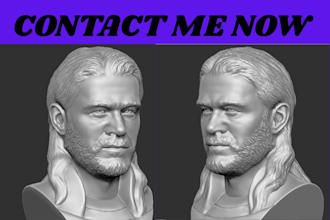 sculpt 3d model, 3d head bust, 3d head sculpting stl for 3d printing