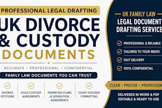 draft UK divorce petition and child custody agreement