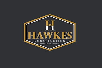 design hawkes construction wood working logo