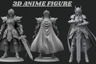 create detailed and realistic 3d anime figure diorama figure 3d character model