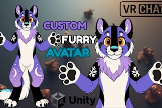 make custom vrchat avatar, booth avatar, furry avatar, vr character for pc quest