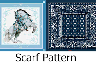 create scarf bandana pattern design for fabric print