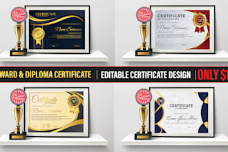design custom certificates, gift vouchers, certification stamps and web badges