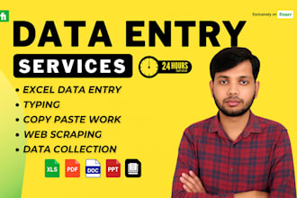 do all your data entry typing and deep search with accuracy