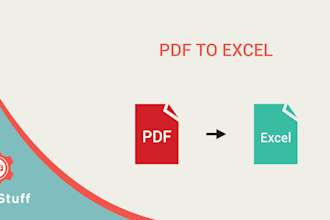 convert pdf to excel, and typing job