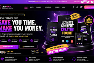 create shopify ebook store and printable shop for digital product seller website