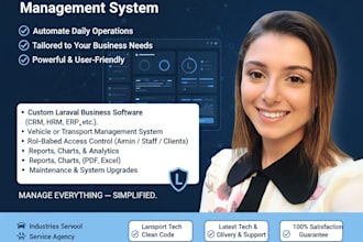 create custom laravel software or management system