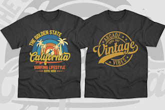 design vintage retro summer t shirt for pod