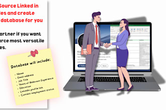 source headhunt linked in profiles and create excel database