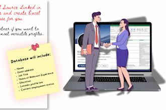 source headhunt linked in profiles and create excel database