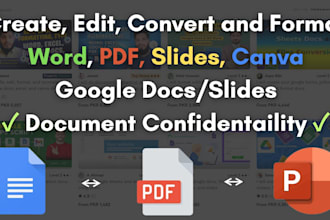 create, format and convert word, PDF, and slides files